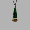 Te Wahi Pounamu Green, White and Gold Landscape Drop 65mm