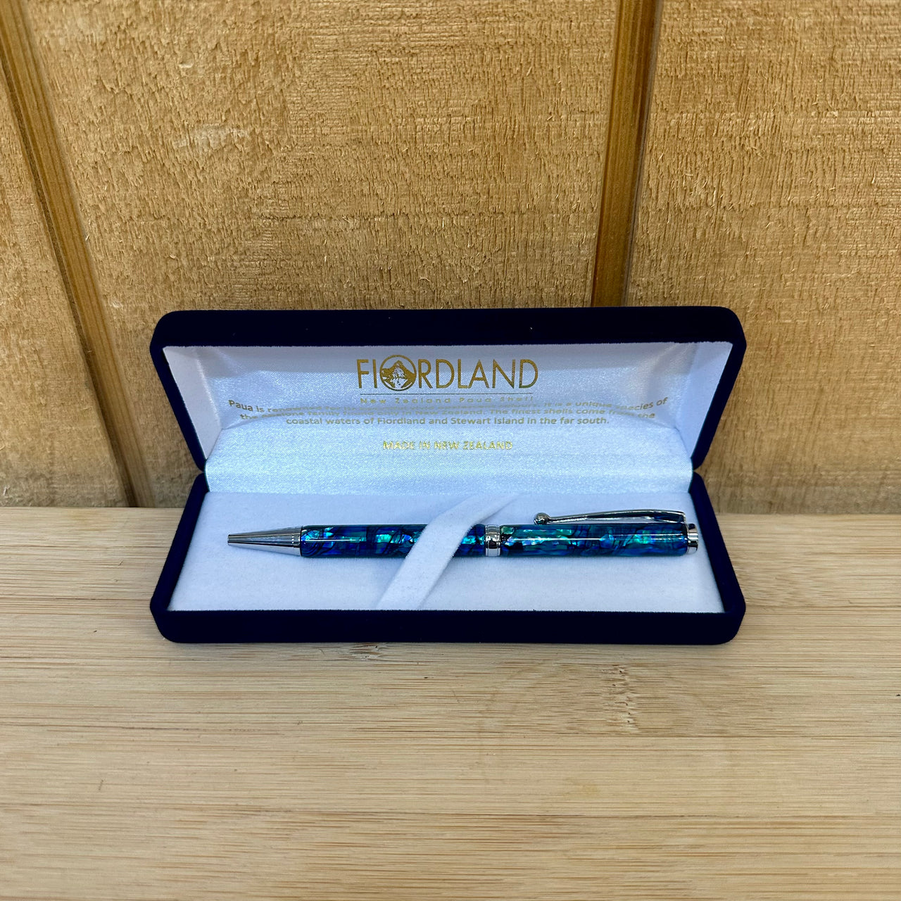 Slimline Ballpoint Pen - Paua & Chrome Plated Metal