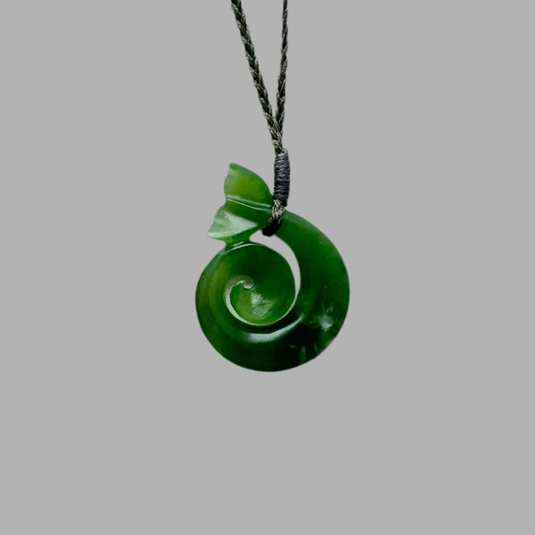 Te Wahi Pounamu Koru with Whale Tail