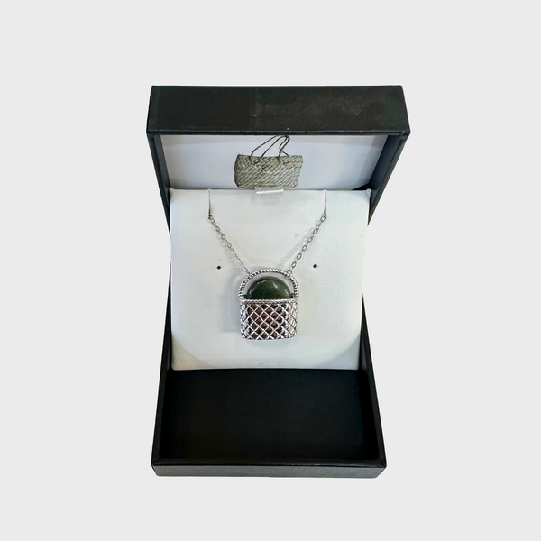 Sterling Silver Kete Necklace with Pounamu