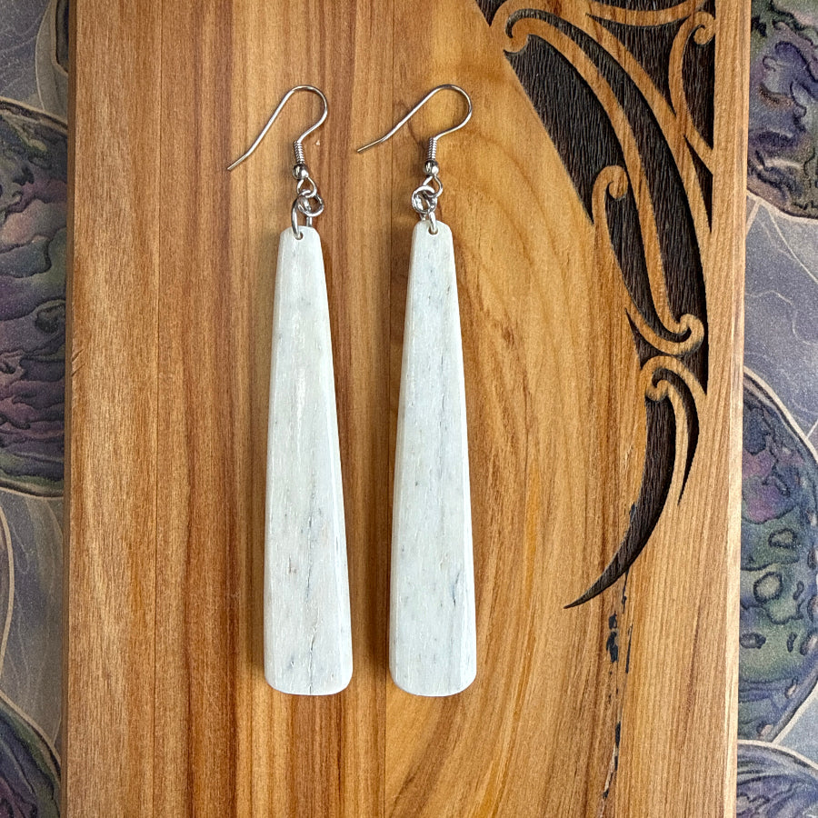 Tupou Whale Bone Roimata Earrings 80mm