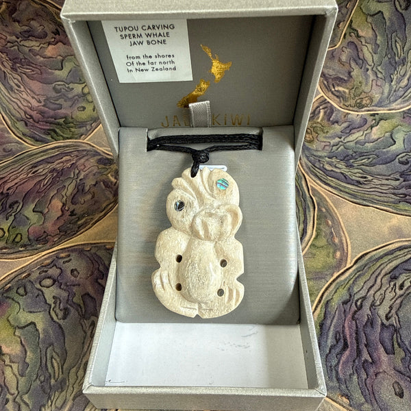 Hei Tiki Whale Bone Necklace