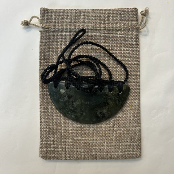 Pounamu Breast Plate - Medium - Black cord