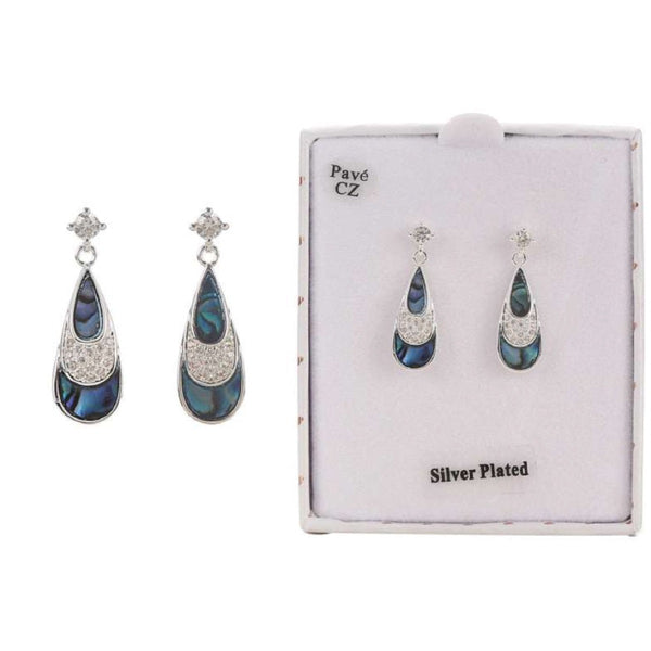 Paua Shell Tear Drop Earrings