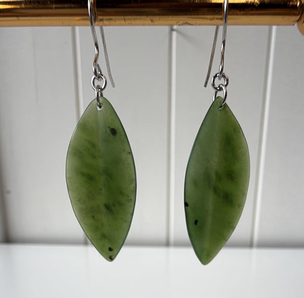 Pounamu Leaf Pendant Earrings