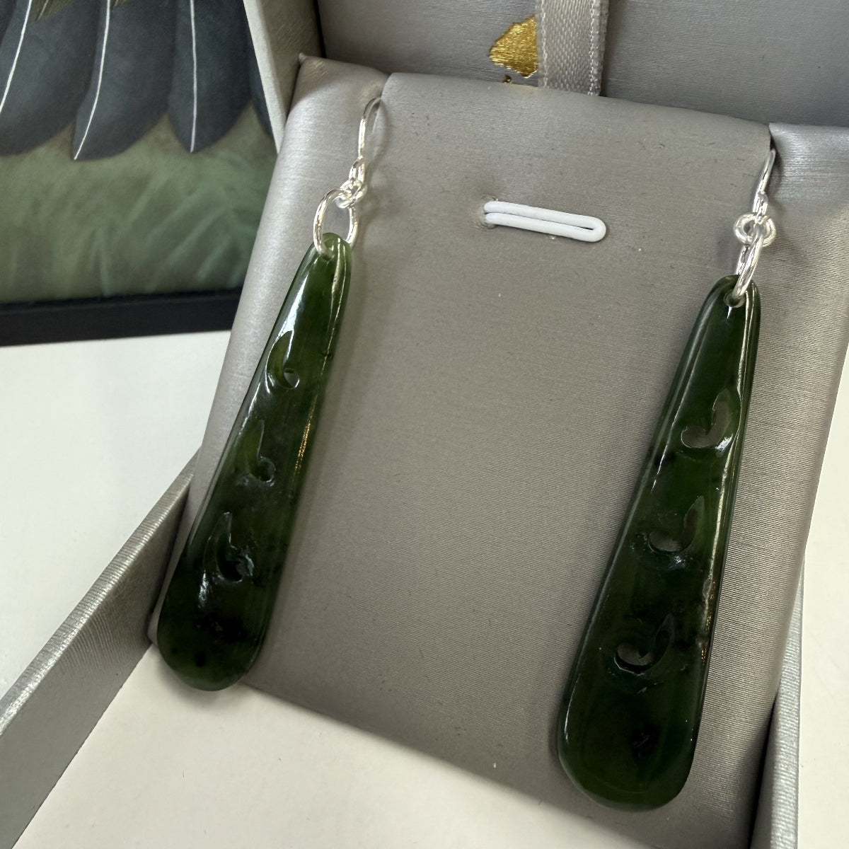 Polished Greenstone Roimata Koru Earrings