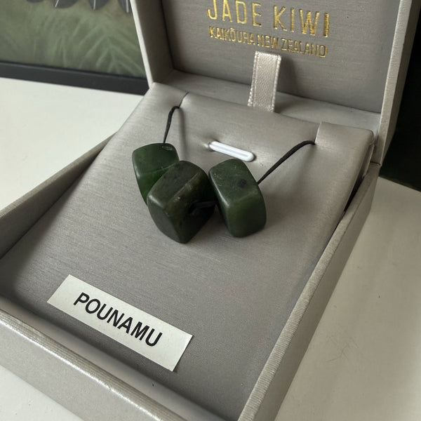 Pounamu three bead pendant