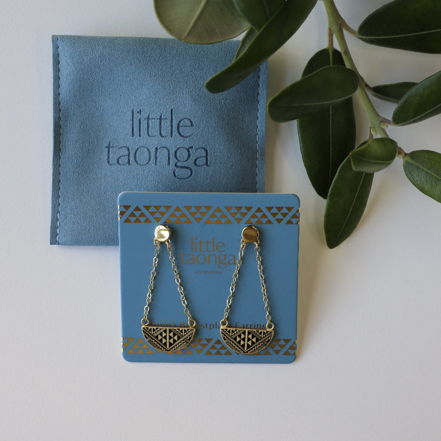 Niho Breastplate Gold Earrings
