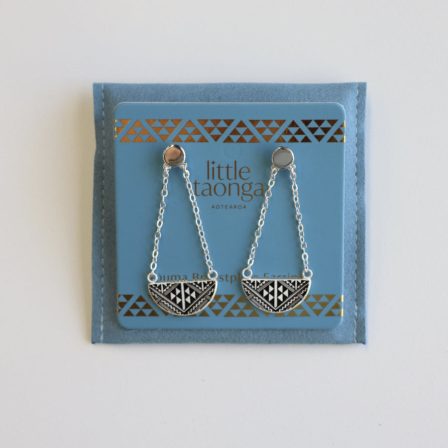 Niho Breastplate Silver Earrings