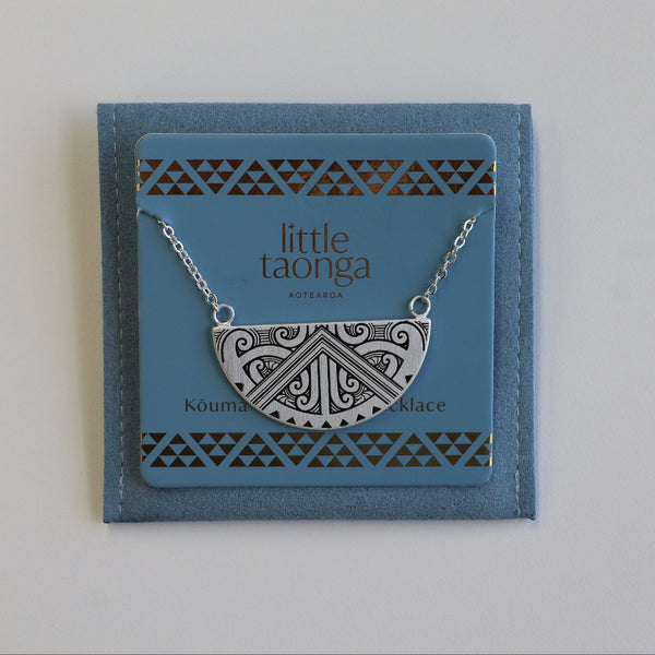 Maunga-nui Breastplate Silver Necklace