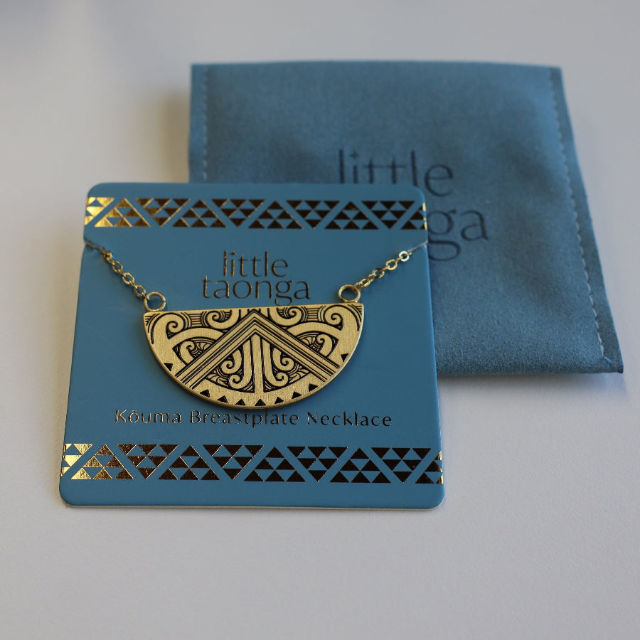 Maunga-nui Breastplate Gold Necklace