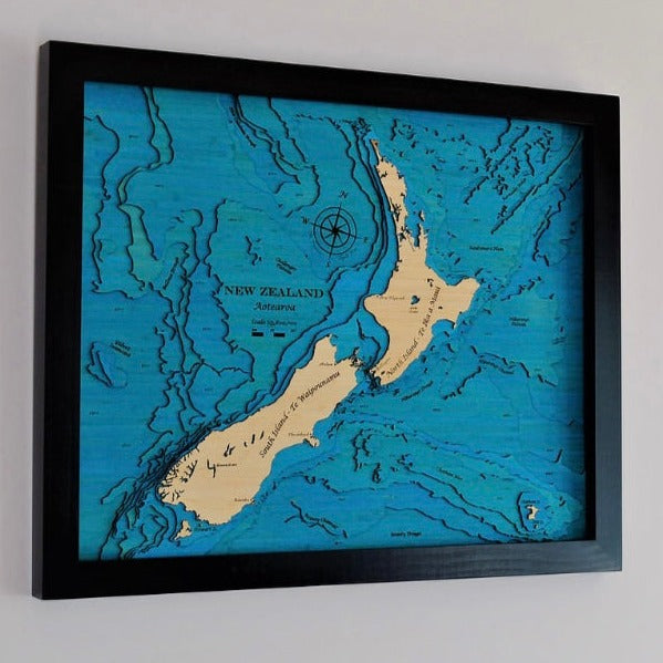 New Zealand Map Wall Art - Medium