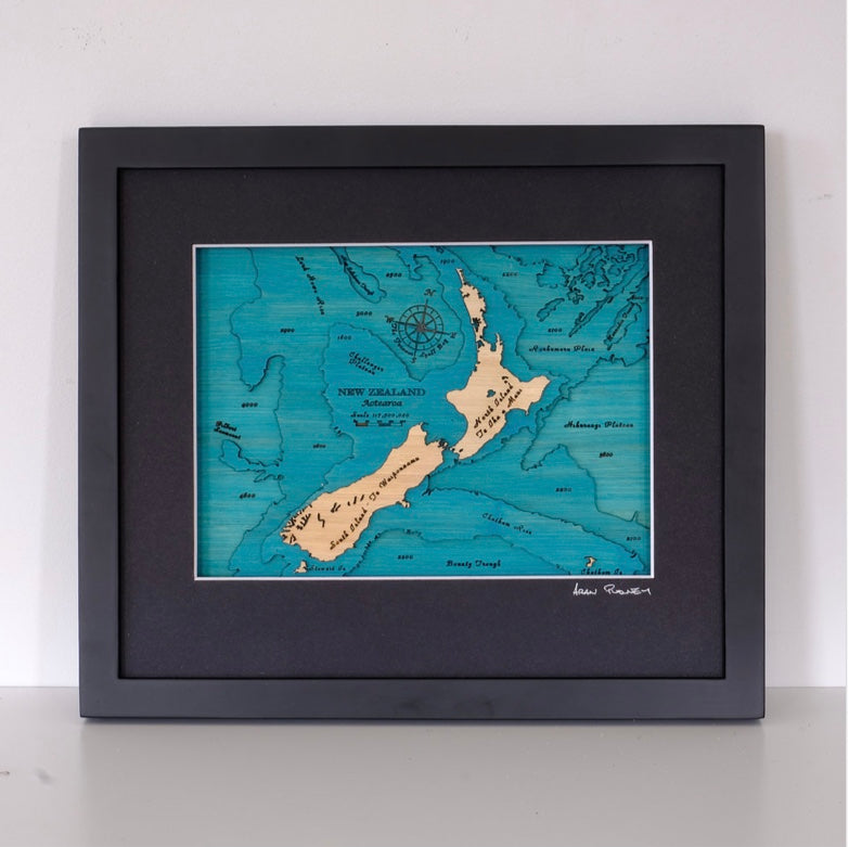 New Zealand Map Wall Art - Small