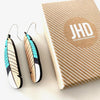 JHD Kingfisher Feather Hook Earrings